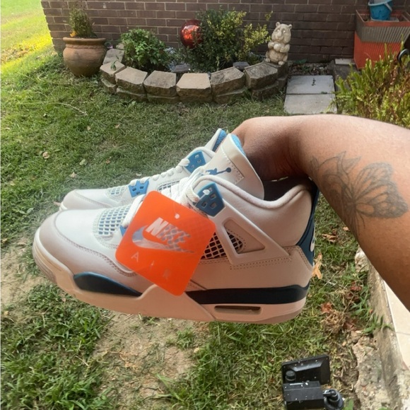 Military Blue and White Jordan 4’s